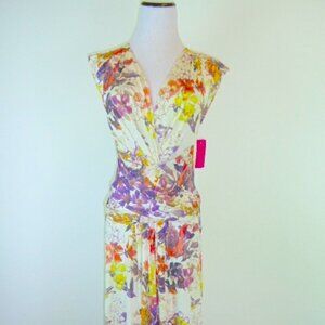 Roberto Cavalli Vibrant Floral Midi Dress - Purple, Yellow, Orange